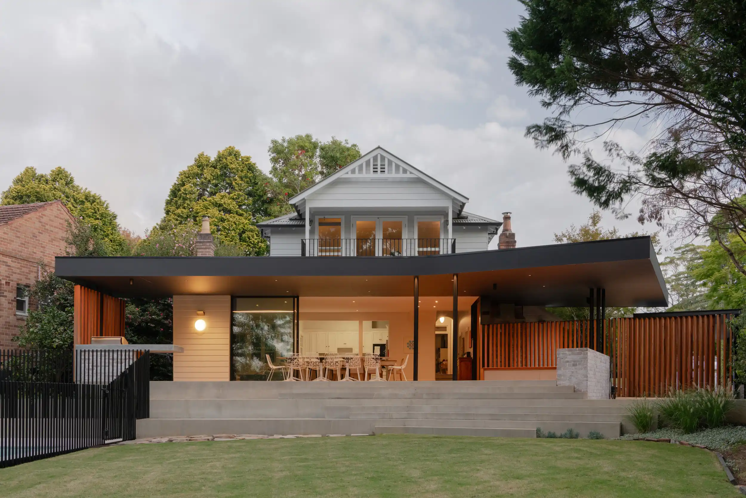 Pymble cottage renovation by Lou Projects – rear extension, pool and outdoor entertaining zone